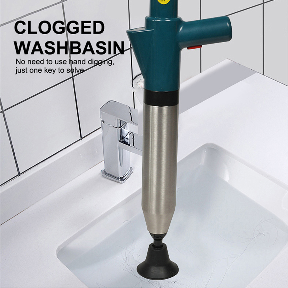 OEM Kitchen Bathroom Restroom Sewer Rush Pipe Cleaning High Pressure Air Plunger Toilet Sticks Drain Pipe Cleaner Machine