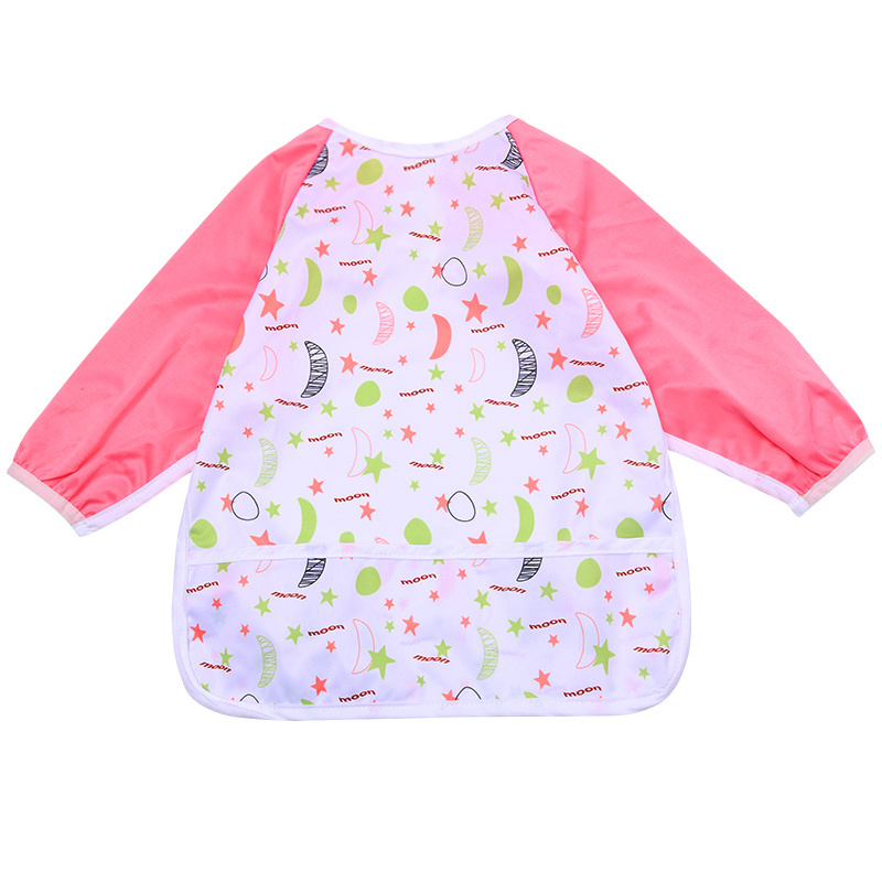 Custom Waterproof Long Sleeved Bib Baby Bibs with Pocket Children Feeding Smock Bib Coverall Toddler Eating Clothing Wholesale