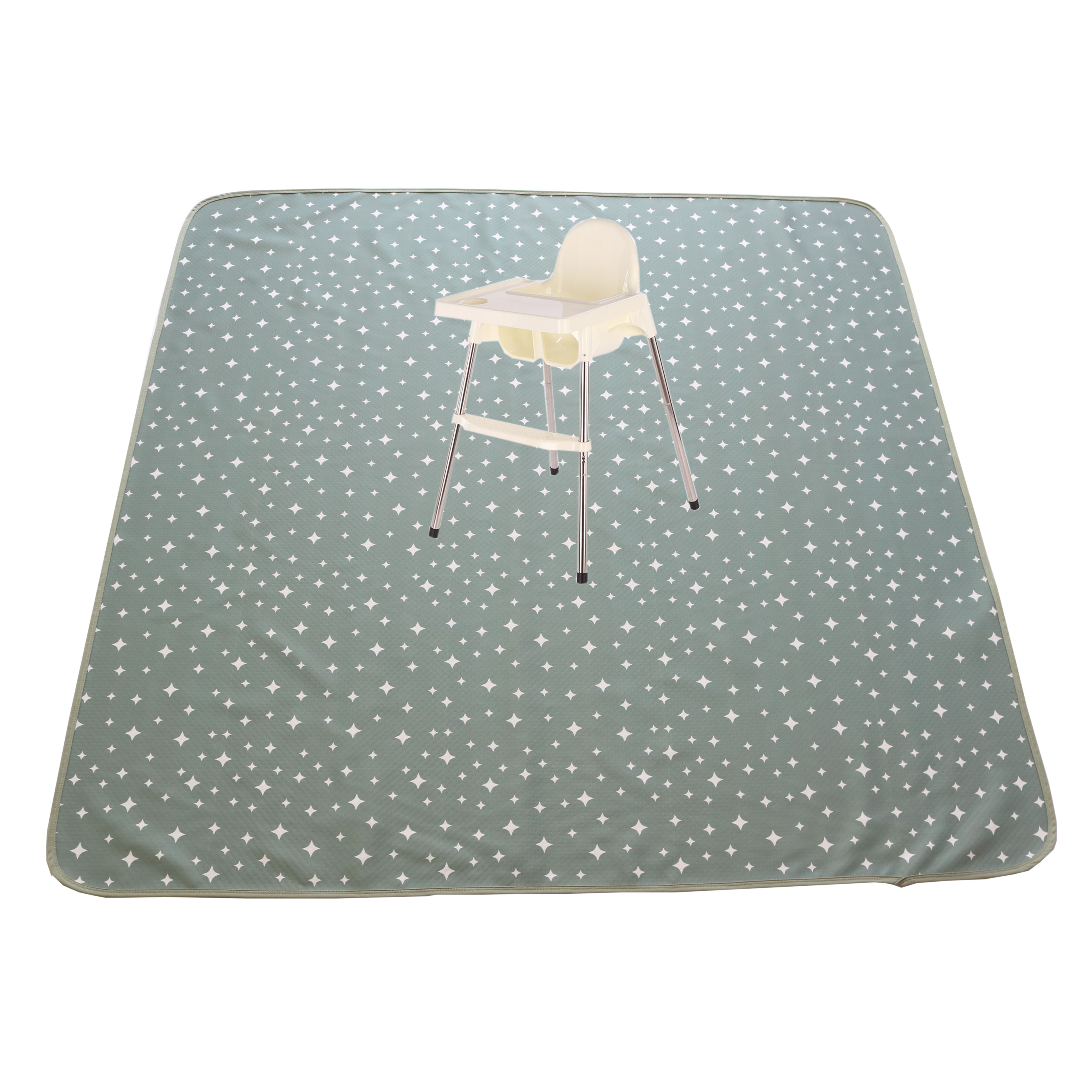 Easymom Stock New Arrival Stain Proof Baby Antislip Messy Polyester Splat Mat Pad for Under High Chair Foldable Baby Play Mat