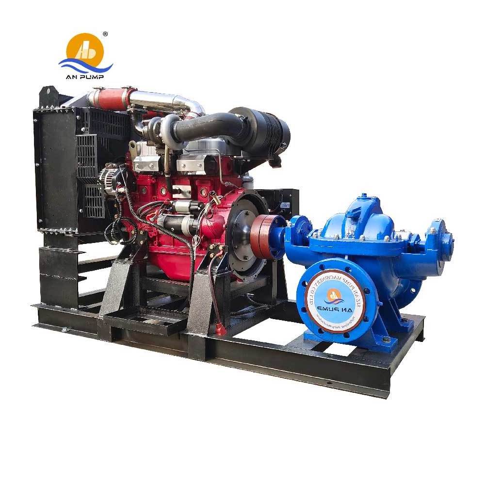 Diesel Engine 100 Hp 12inch Agricultural Garden Water Sprinkler Golf Course Flat Belt Driven Irrigation Pump