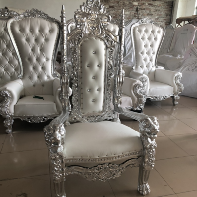 King And Queen High Back Cheaper Sliver Throne Chairs bjflamingo Wedding Good Quality King Thrones chairs