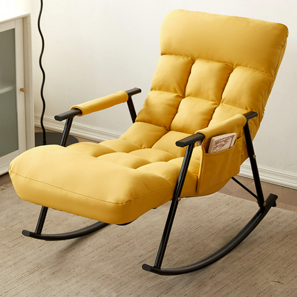 Modern Balcony Home Leisure Lazy chair   Rocking Chair Bjflamingo Indoor Relaxing Chair with Side Pocket