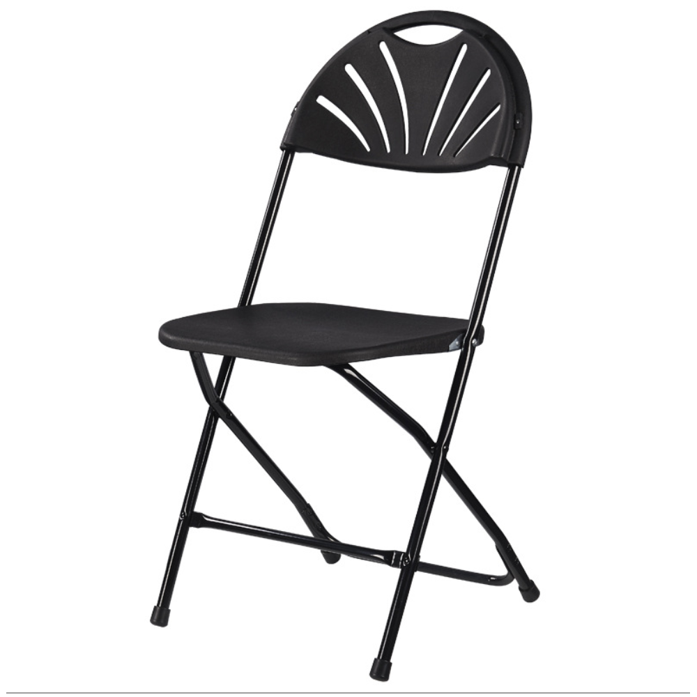 High Quality black Plastic Folding Chair Bjflamingo  Fan Back Plastic Folding Chairs