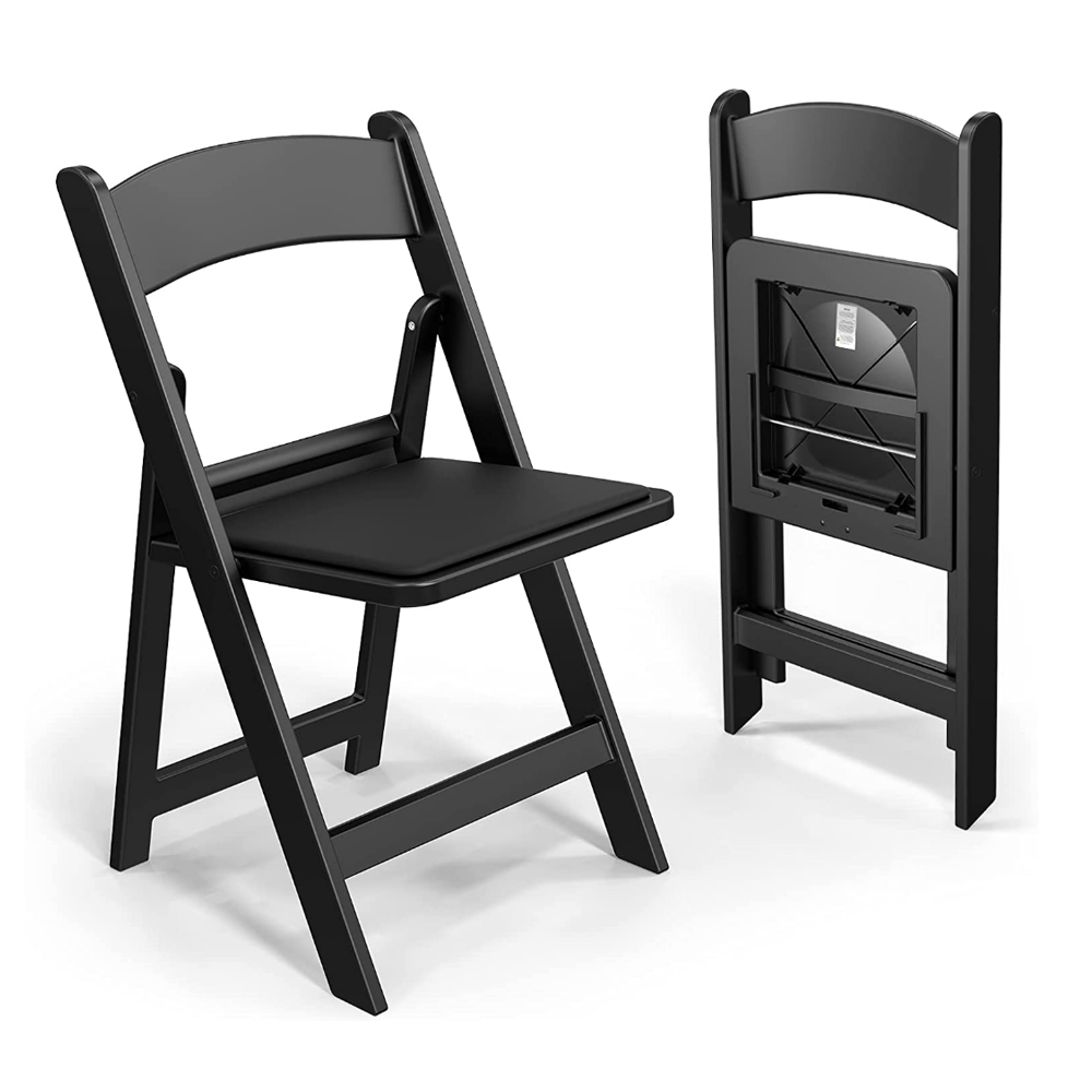 Modern Black Resin Stackable Folding Chair Padded Wedding Event Chair with Comfortable bjflamingo  wimbledon garden chairs