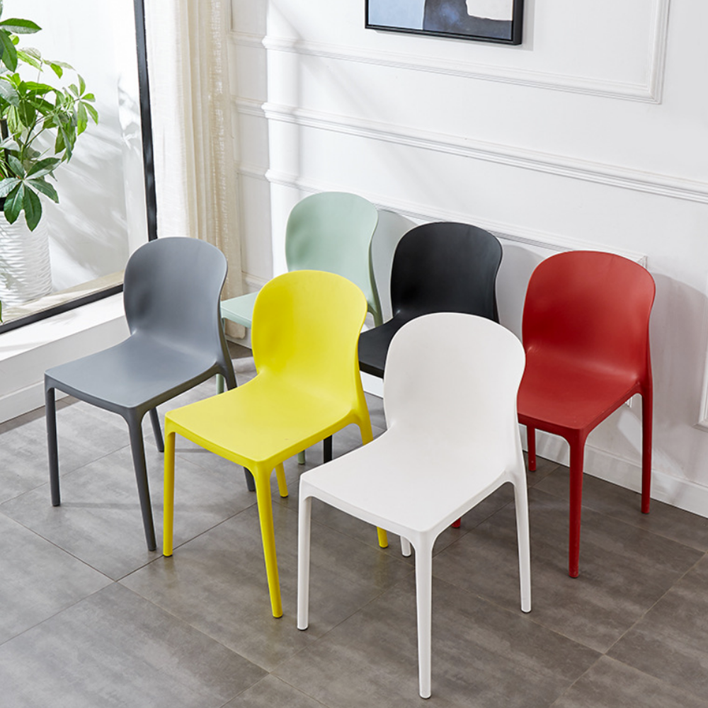 New black Polypropylene dining chair bjflamingo Multi-Colored Plastic PP stackable chairs