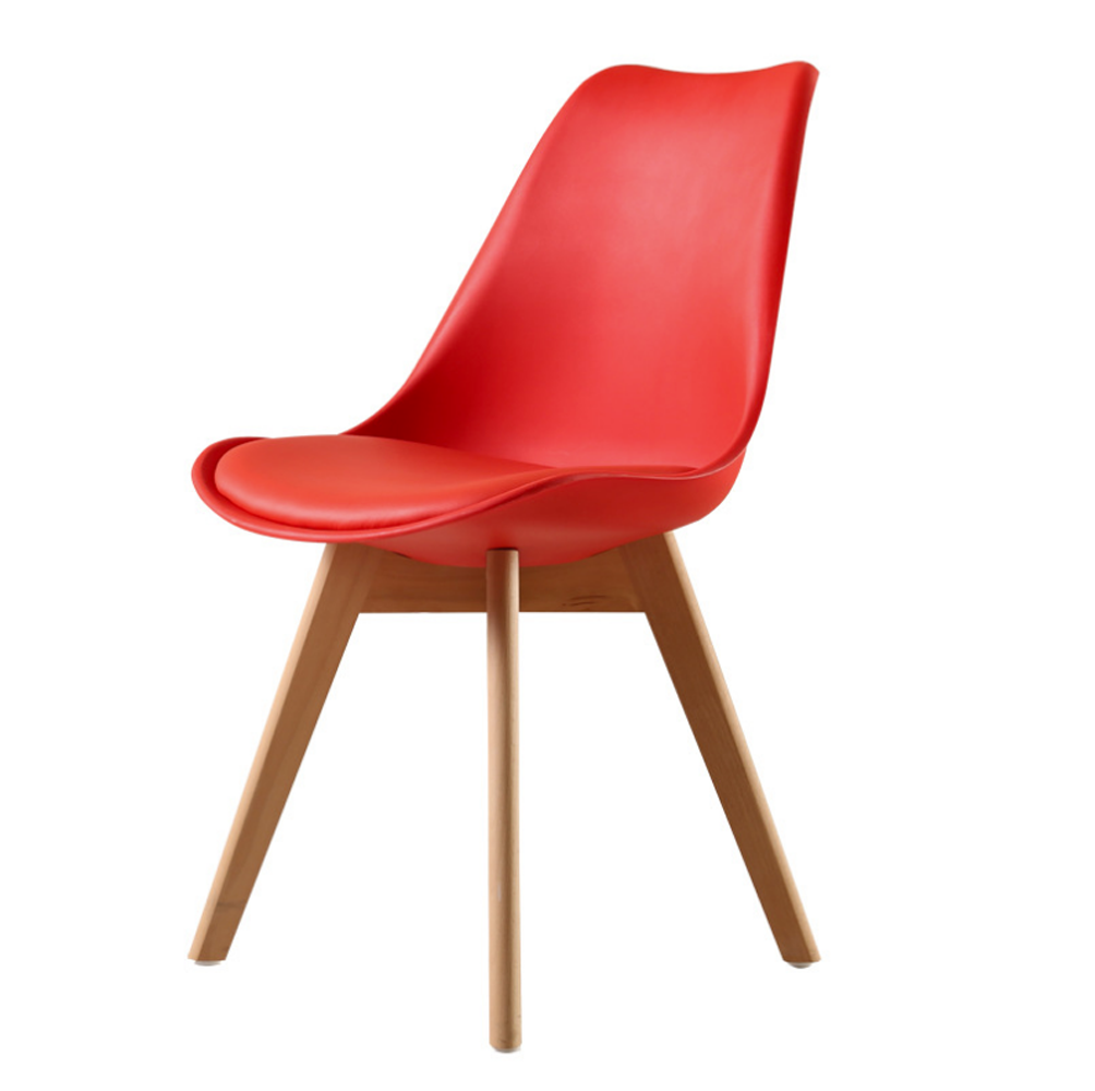 Nordic high Quality bjflamingo  Dining Chair  seat PU Cushion  with wood legs