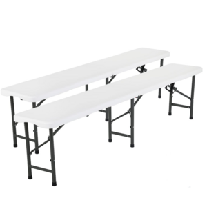 White Powder-coated Bench Bjflamingo Wedding Event Hotel Folding Bench