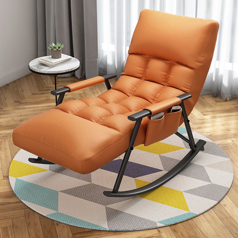 Modern Balcony Home Leisure Lazy chair   Rocking Chair Bjflamingo Indoor Relaxing Chair with Side Pocket