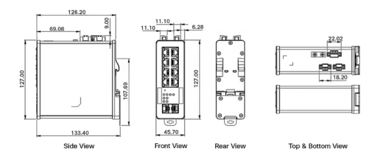 IE-1000-8P2S-LM outdoor industrial poe switch IE1000 with 8 FE Copper PoE+ ports and 2 GE SFP uplinks IE-1000-8P2S-LM