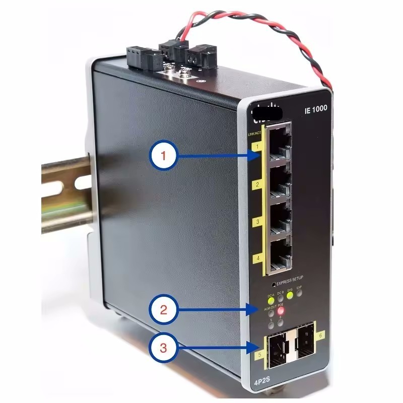 IE-1000-4P2S-LM Cisco IE-1000 GUI Based L2 PoE Switch, 2GE SFP + 4 FE Copper Ports Industrial Ethernet Network Switch