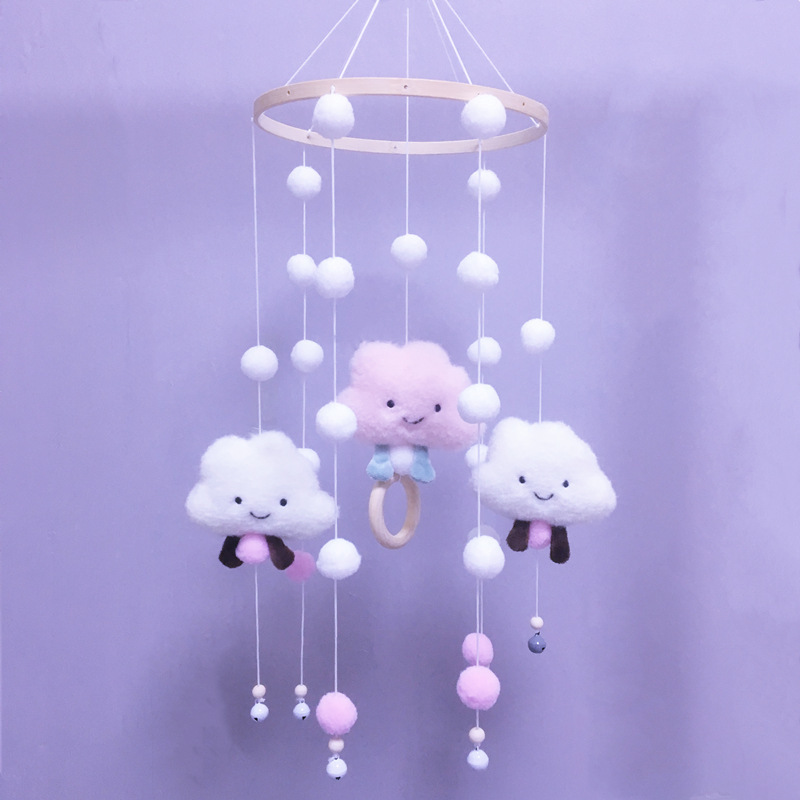 Cloud hairball wind chimes decorative pendant Children's room wall decoration Hanging baby wall decoration