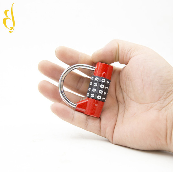 Hot Selling High Quality Multi Color 4 Digital Combination Padlock Small U Shape Lock