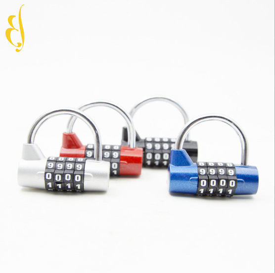 Hot Selling High Quality Multi Color 4 Digital Combination Padlock Small U Shape Lock