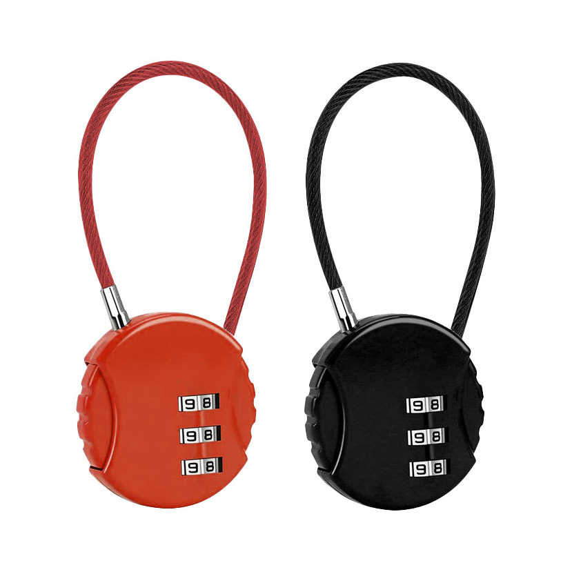 Circular Steel Wire Rope Password Lock New Style Lock Basket Lock Backpack 3-Position Padlock