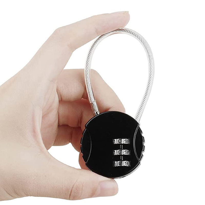 Circular Steel Wire Rope Password Lock New Style Lock Basket Lock Backpack 3-Position Padlock