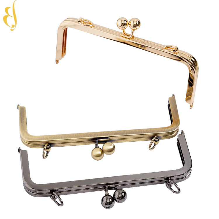 20.5cm square round corner kiss lock ball clasp bag frames closure hardware with screw