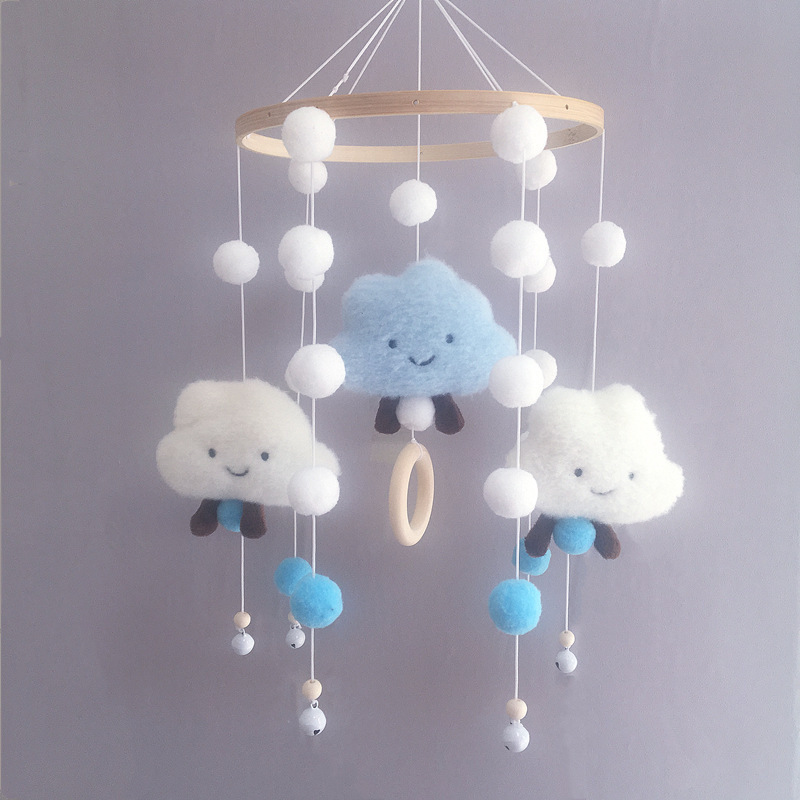 Cloud hairball wind chimes decorative pendant Children's room wall decoration Hanging baby wall decoration