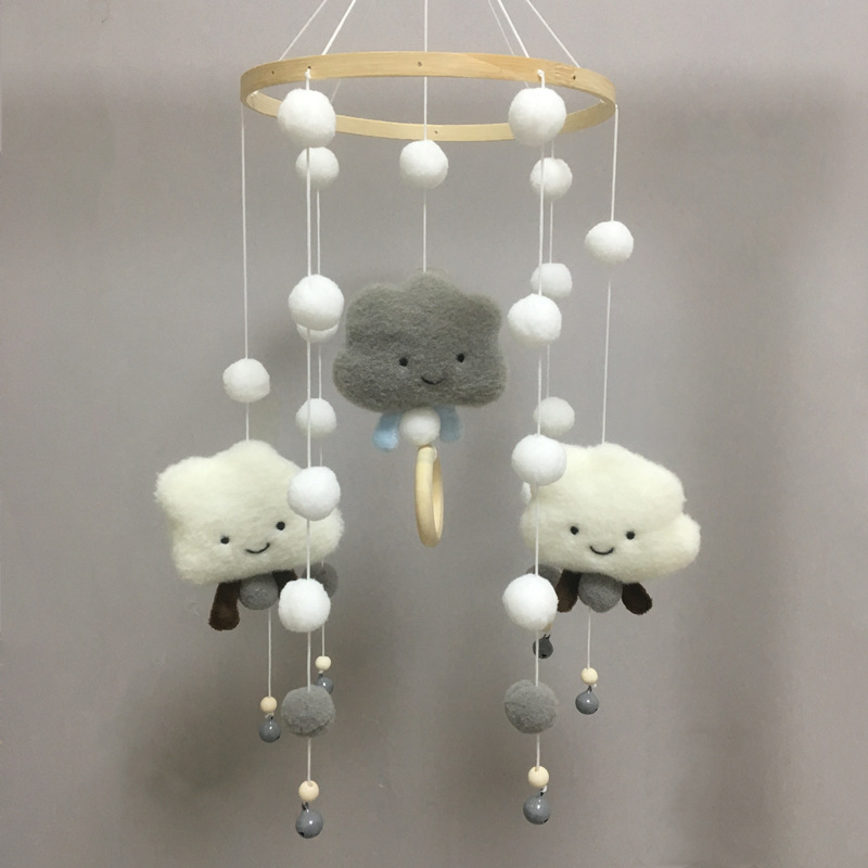 Cloud hairball wind chimes decorative pendant Children's room wall decoration Hanging baby wall decoration