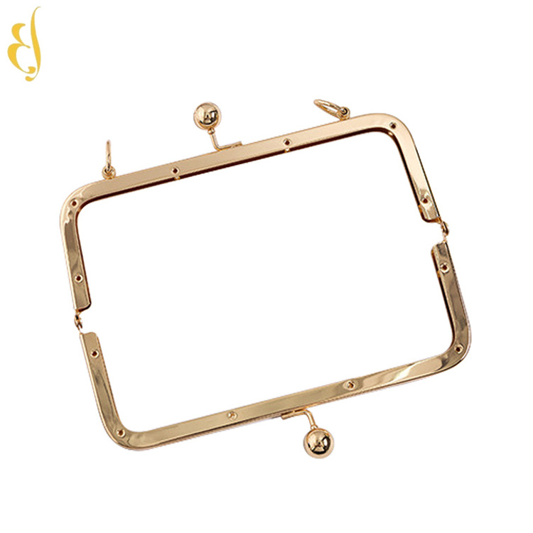 20.5cm square round corner kiss lock ball clasp bag frames closure hardware with screw