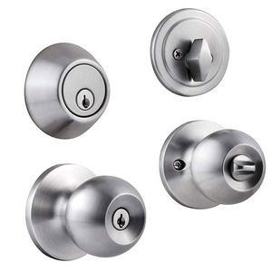 Factory Price Hot Sale Door Lock Satin Brass Interior Indoor Entry Bedroom Bed Bath Shower Room Manual Door Round Knob Lock