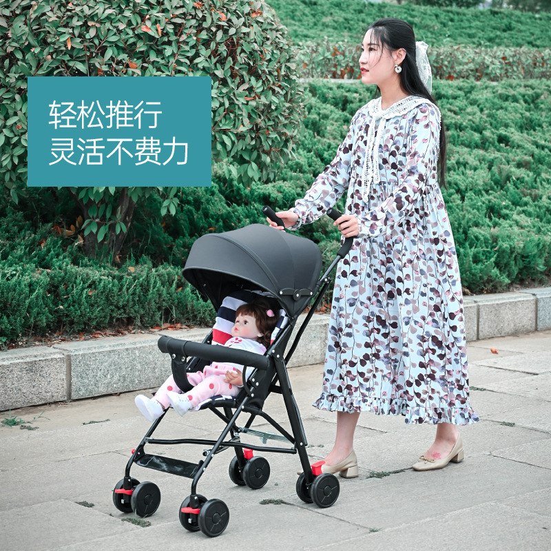 Factory Direct Wholesale Baby Carts Can Sit and Lie Portable Folding Baby and Child Umbrella Carts