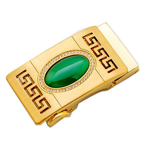 Agate Gemstone Automatic Belt Buckle  Water Diamond Inlaid Belt Buckle Single End belt Buckle