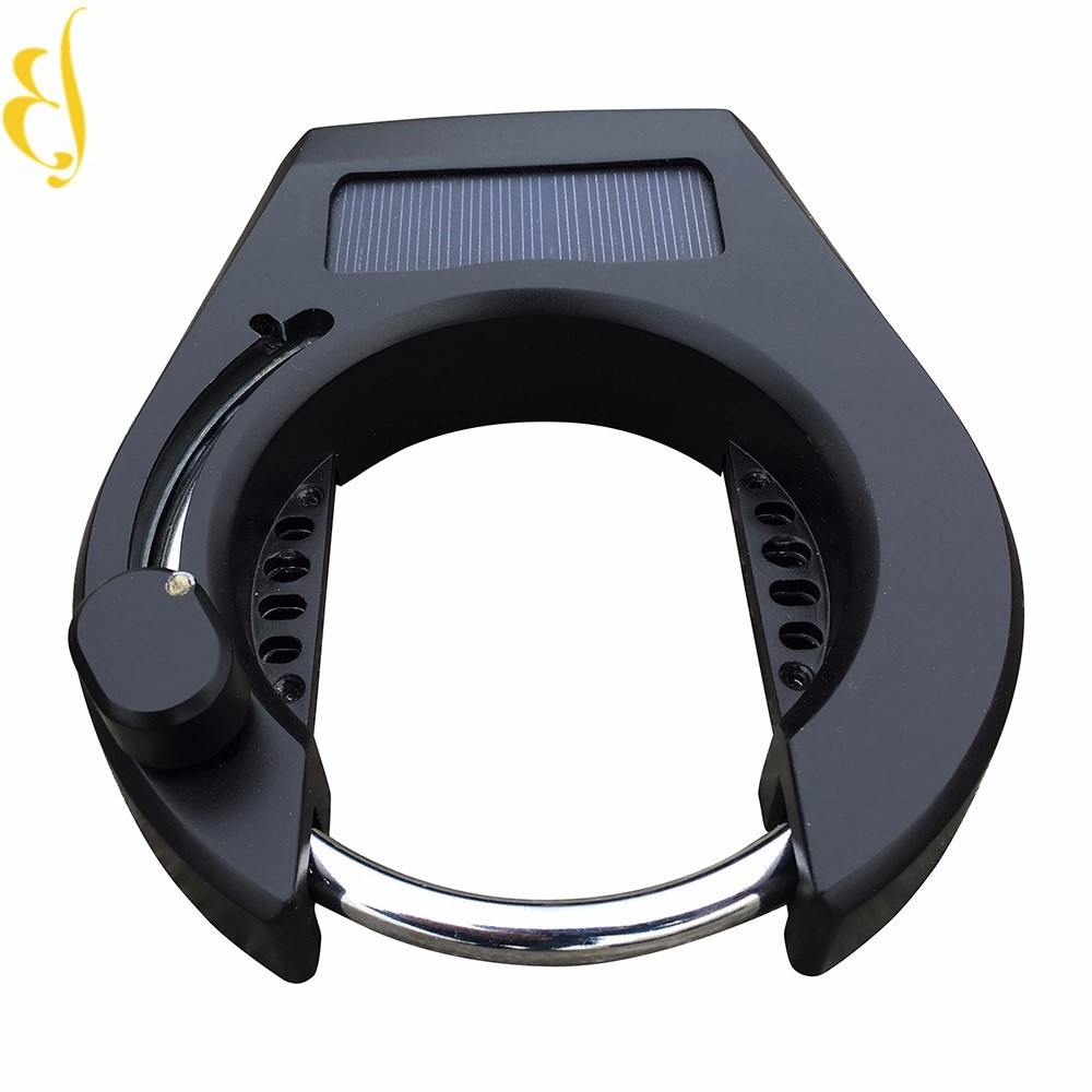 outside solar panel alarm GPS 2G 3G 4G SIM card smart APP RFID remote control horse shoe e bike sharing frame lock