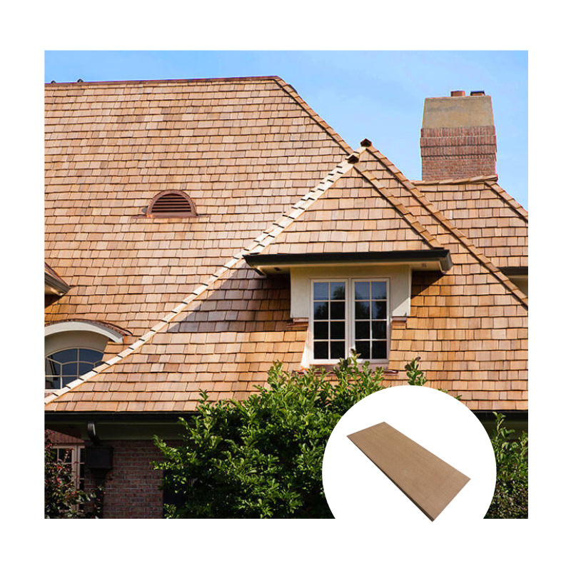 Natural Antiseptic Timber Shingle Usable 30 Years Surface Clear Cedar Roof Shingles