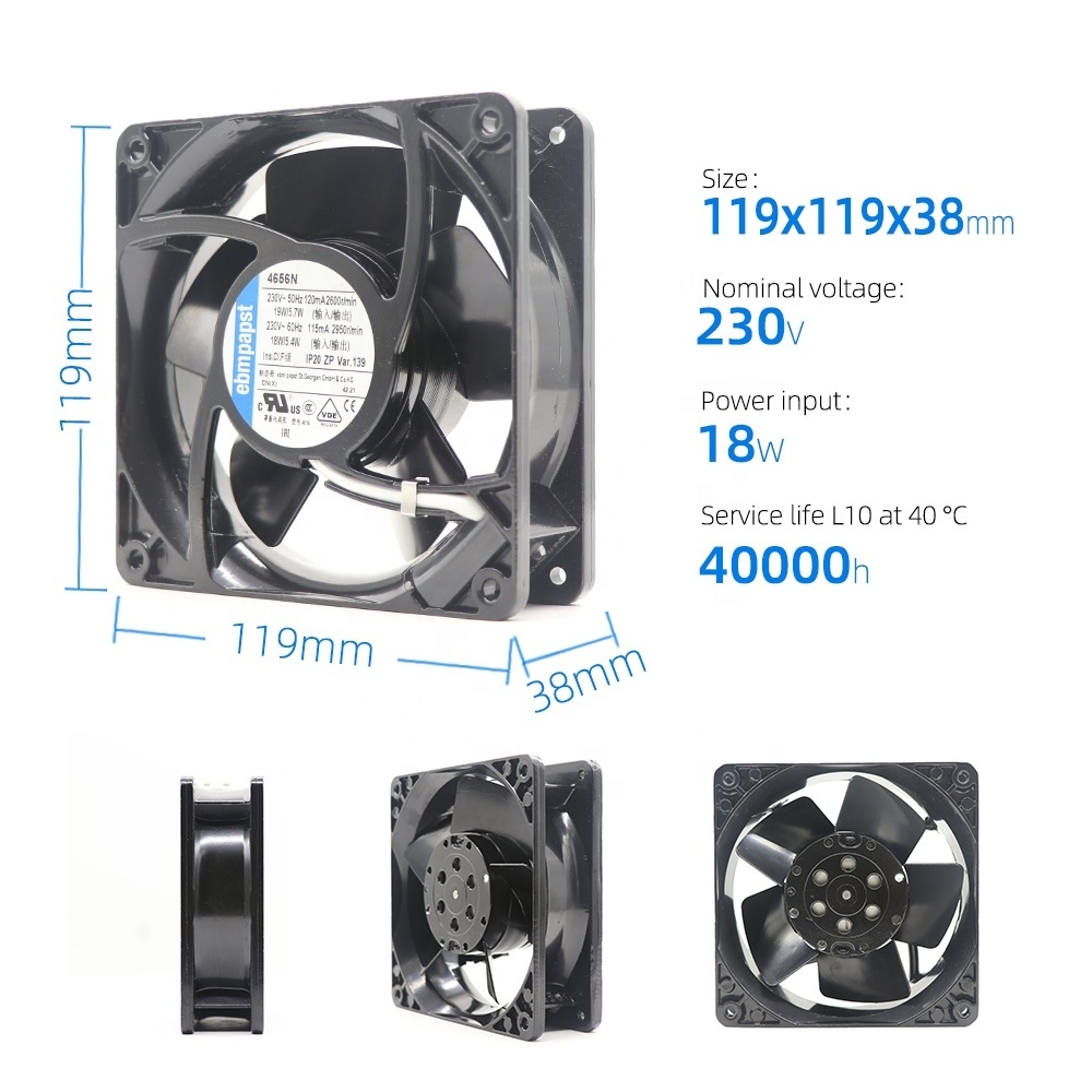 ebmpapst 4656N 12038 230V AC 120x120x38mm 12cm Wind Power industrial Electrical Wind Circle Cabinet Oven Axial Cooling Fan