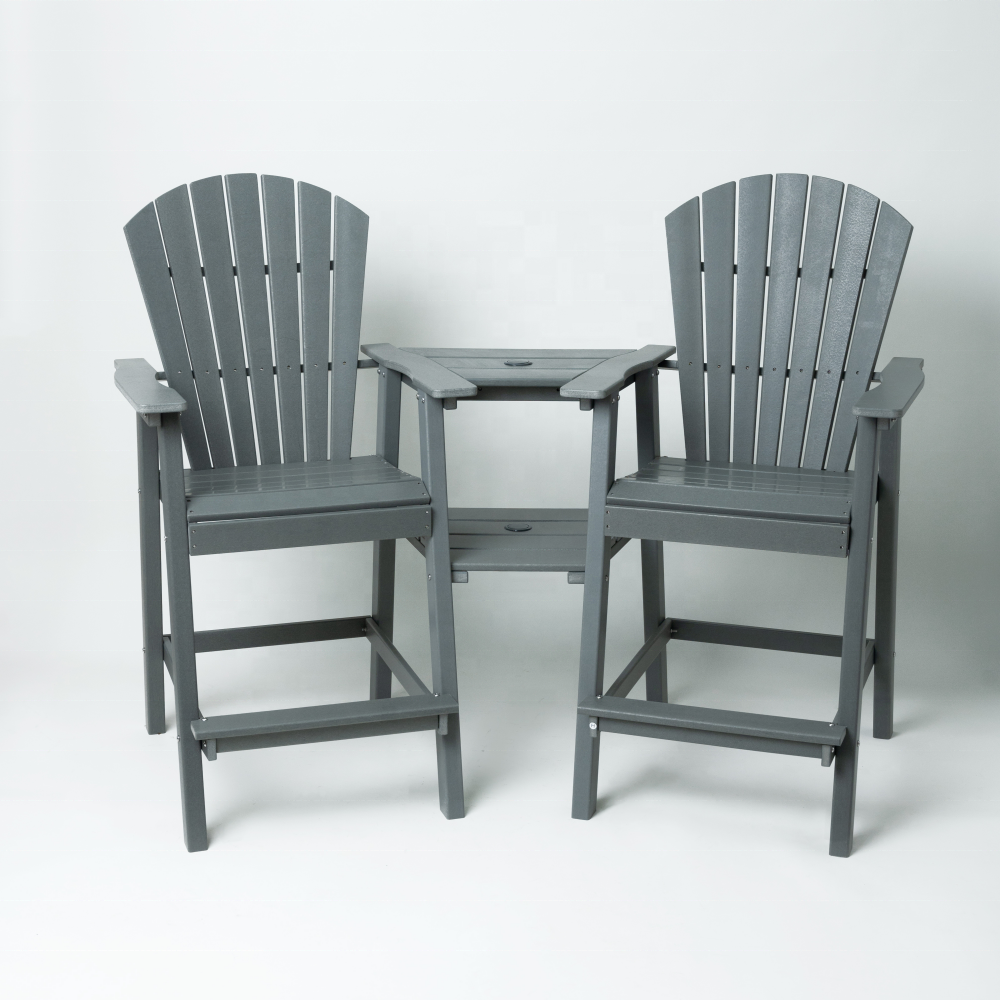 HDPE Plastic Outdoor Adirondack Tall Chair Set