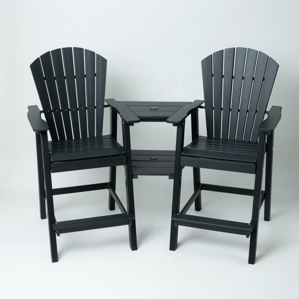 HDPE Plastic Outdoor Adirondack Tall Chair Set