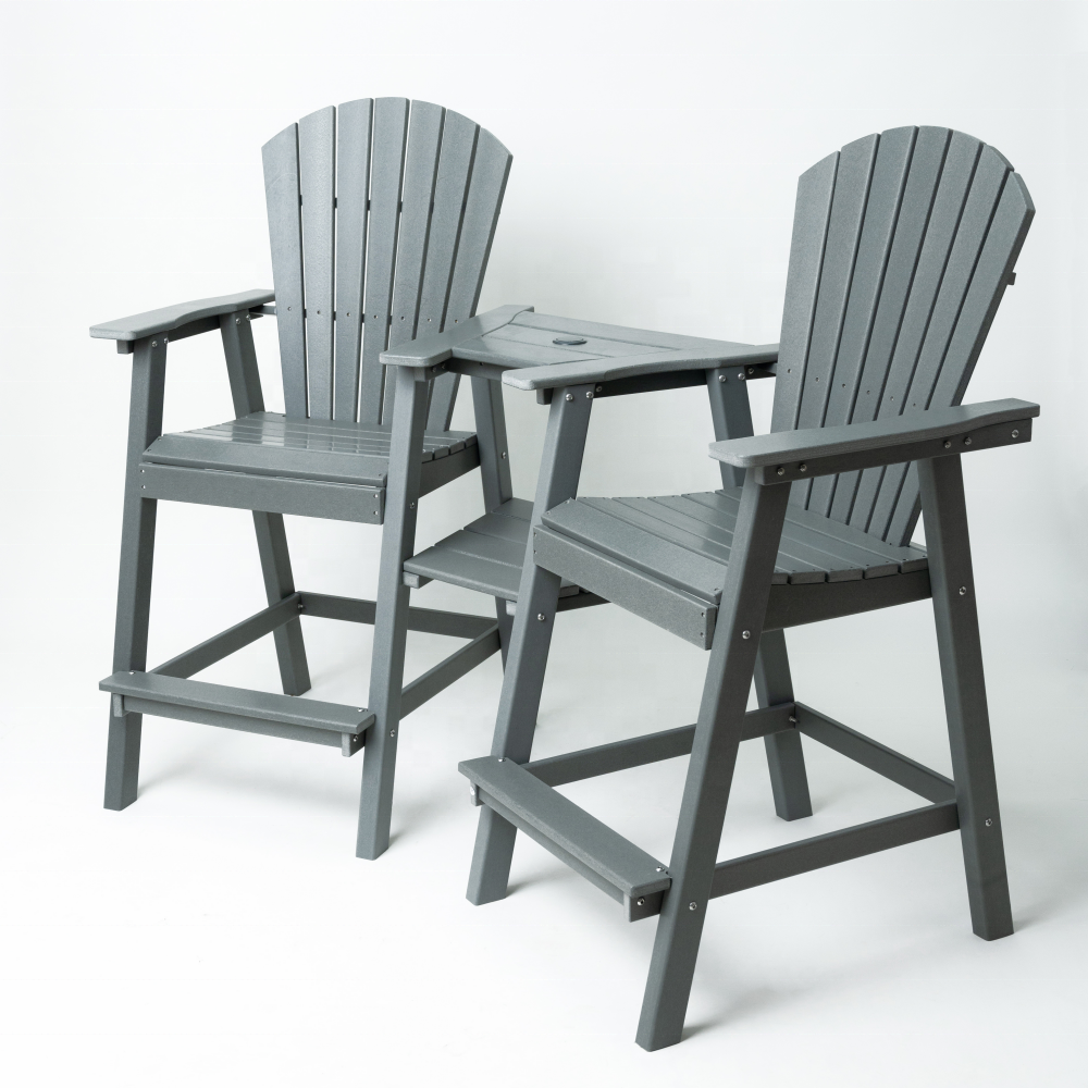 HDPE Plastic Outdoor Adirondack Tall Chair Set