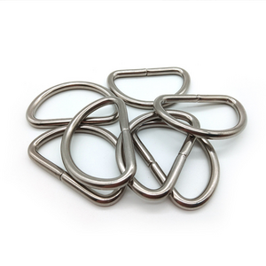 Customized bag accessories wire forming welding metal stainless steel d ring brass d ring belt buckles