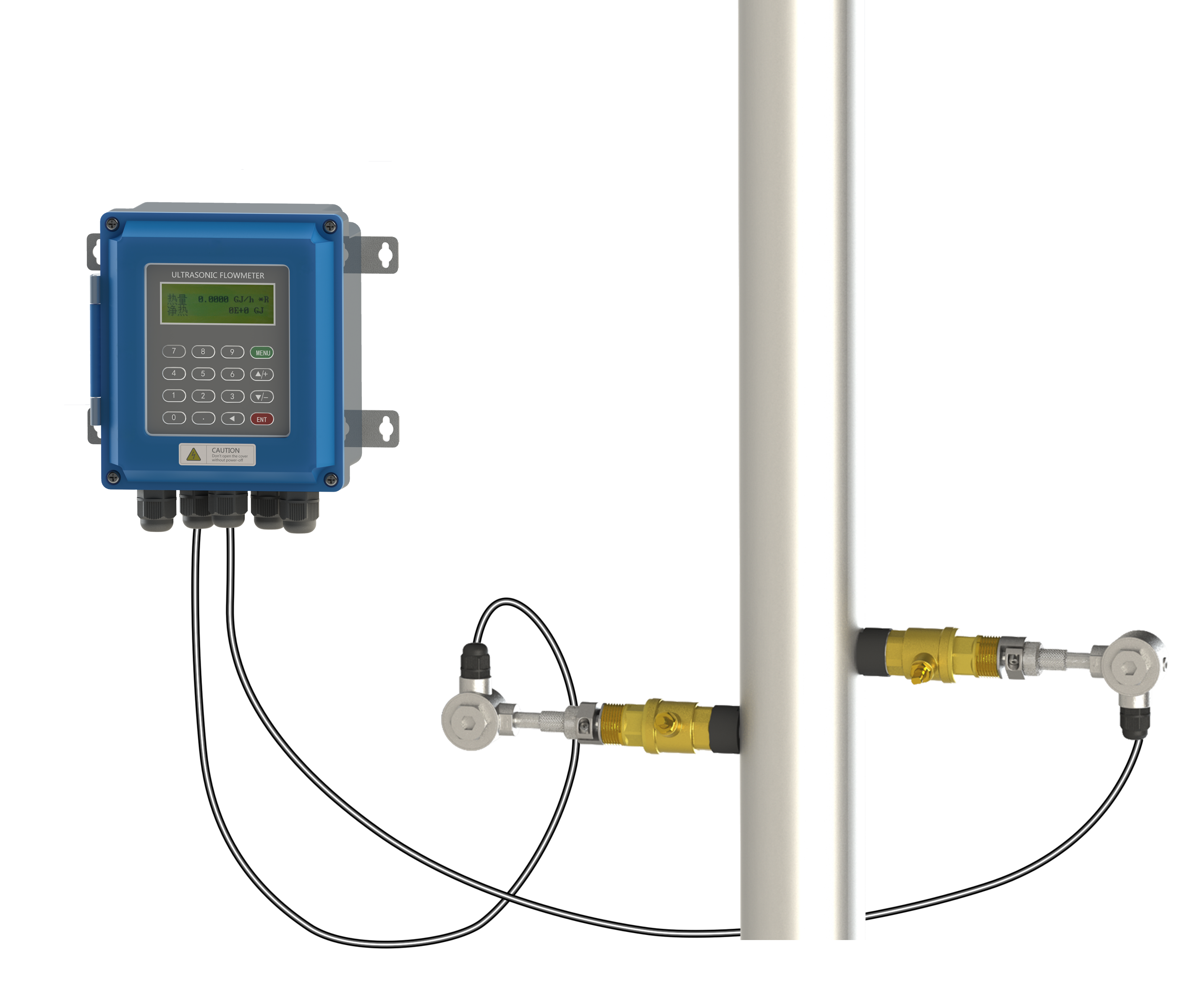 TUF-2000B wall-mounted portable ultrasonic liquid flow meter