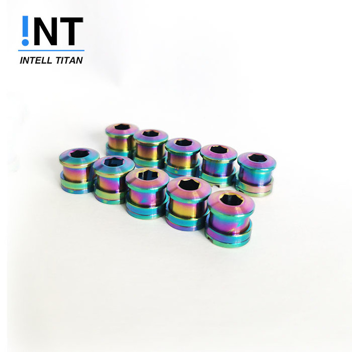 Titanium bicycle accessory chain ring bolt