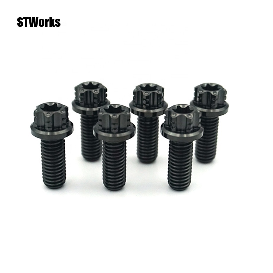 customized M10 titanium alloy screw torx flange head bolts screws for motorcycle