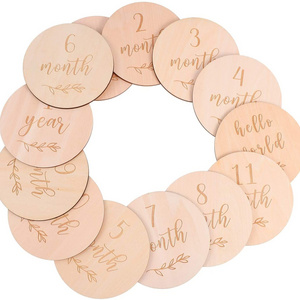 Custom Milestone Plaques Baby Nursery Baby Closet Dividers Kids Room Decor Wooden Baby Milestone Wood Monthly Milestone Card