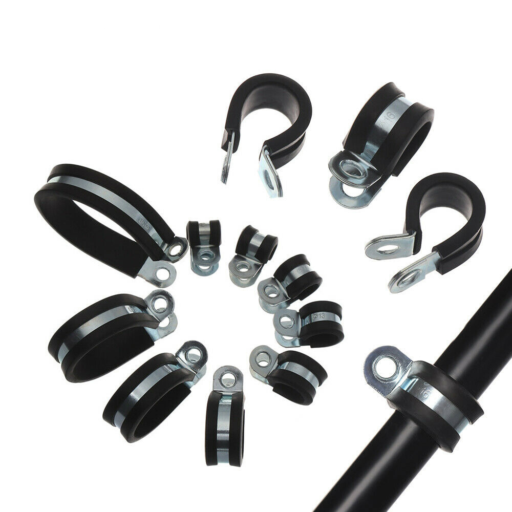 Quick release pipe clamp with rubber lining covered rubber lined steel pipe clamp steel clamps with rubber cushion