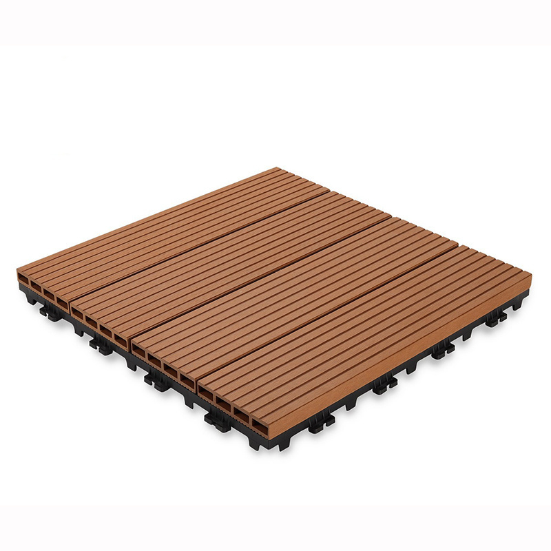 anti-slip WPC wood plastic composite interlocking deck flooring roof tiles outdoor artificial grass tiles