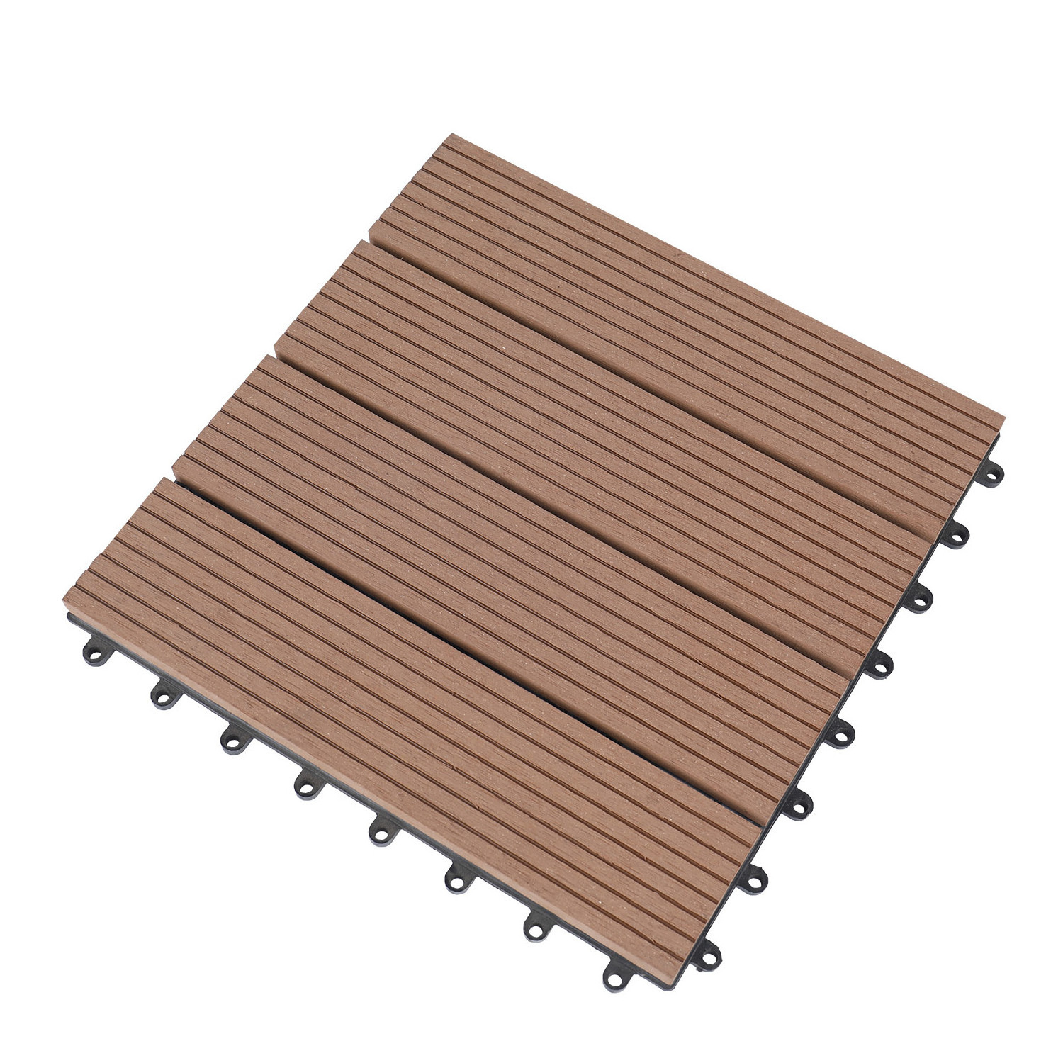 anti-slip WPC wood plastic composite interlocking deck flooring roof tiles outdoor artificial grass tiles