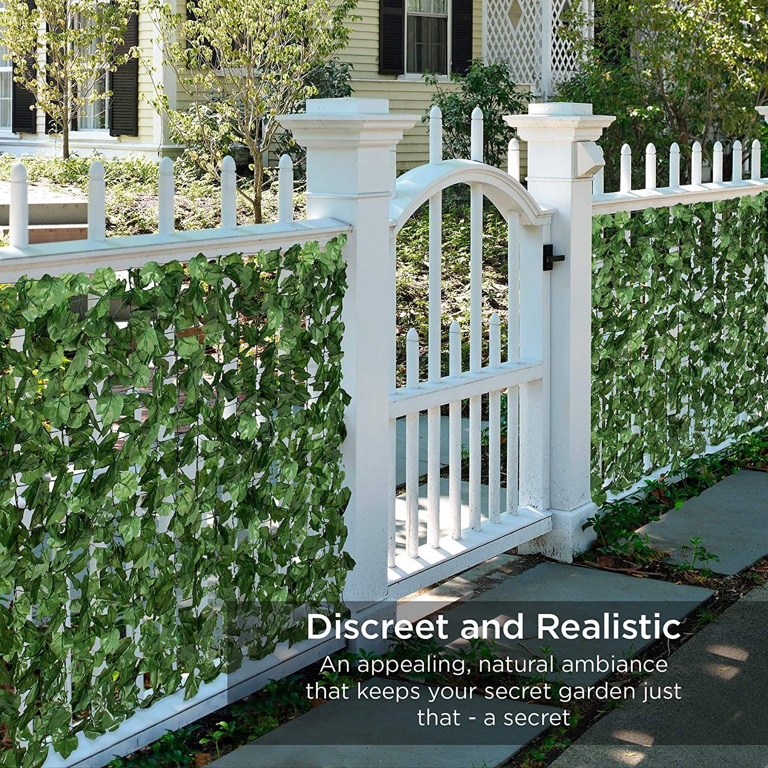 Garden Leaf Fence Artificial Fence Fencing, Trellis & Gates Willow Artificial Wooden Pvc Green