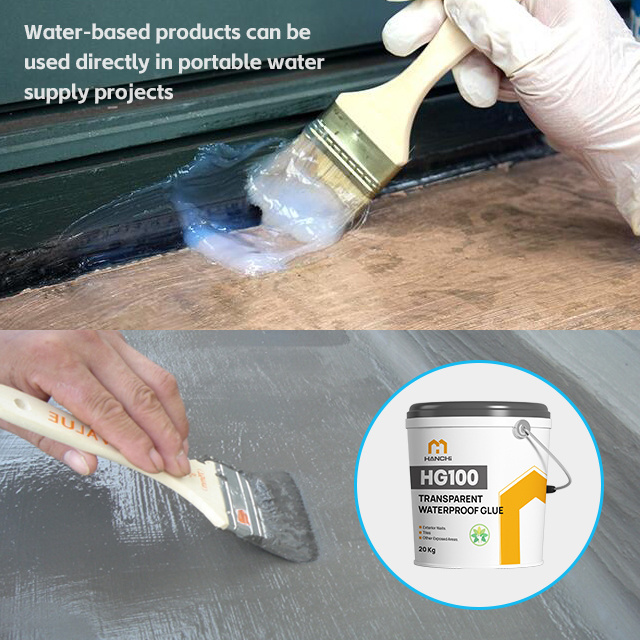 foundation water barrier siding moisture barrier coating for waterproofing of walls coating HG100 Transparent Waterproof Glue