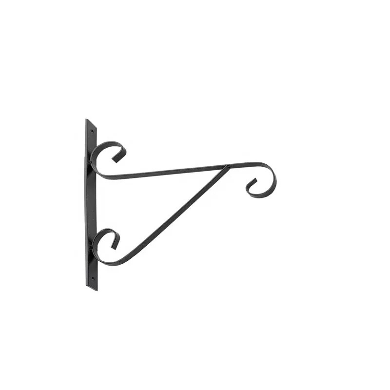 Black Metal Plant Hooks Steel Wall Brackets For Hanging Plants brackets for fence hanging baskets metal fence