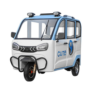 Low-cost heavy-duty passenger loading enclosed cabin electric passenger tricycle