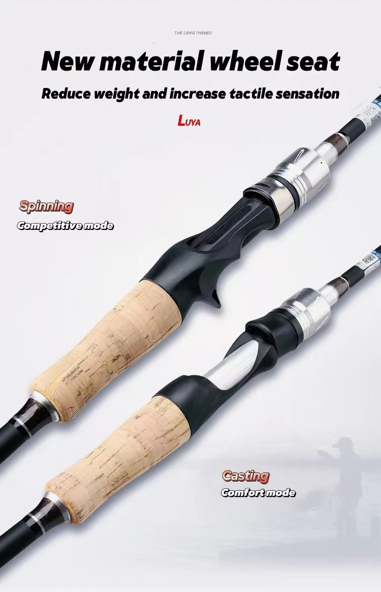 T1000 Carbon Fiber ML Lure Fishing Rod Long Shot 1.65m-2.7m Large Fish Sea Saltwater Casting Rod with Fuji Ring LuFUJI Advantage