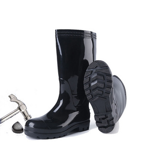 wholesale PVC safety gumboots rain boots man with steel toe cap for mining workers