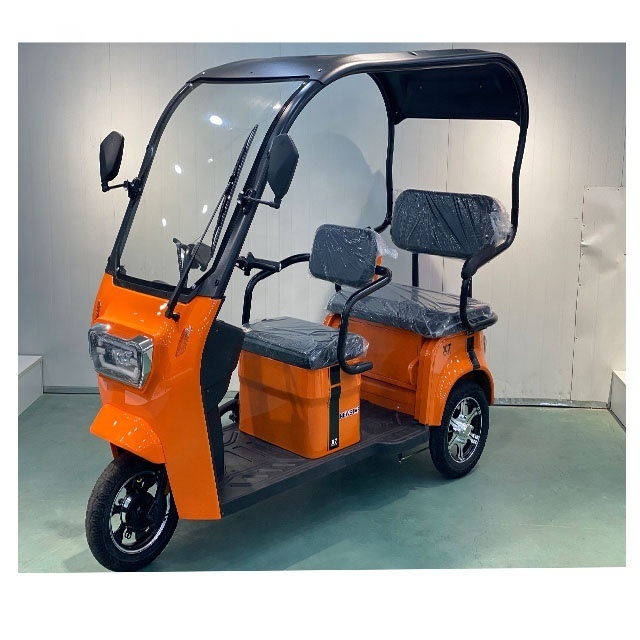 Three Wheels Electric Tricycle Electric Rickshaw half closed Mobility Vehicle With shed