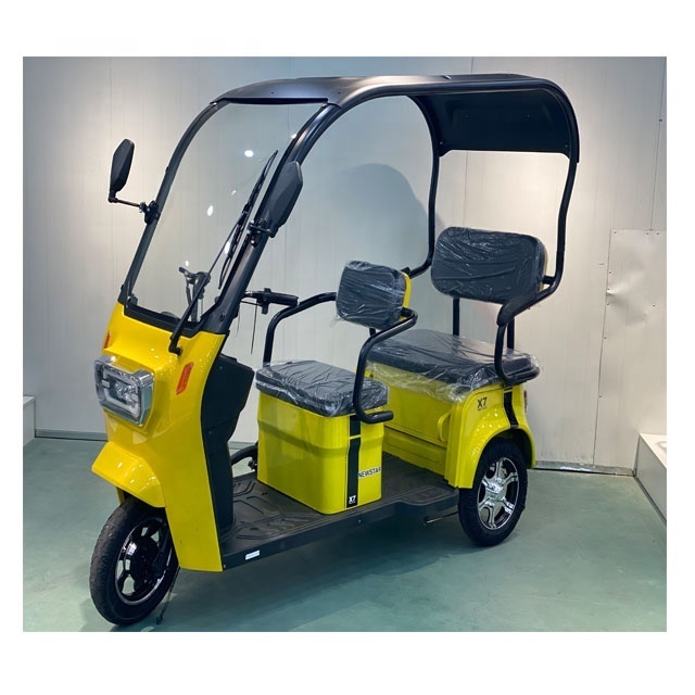 Three Wheels Electric Tricycle Electric Rickshaw half closed Mobility Vehicle With shed