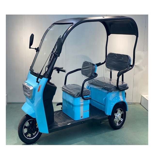 Three Wheels Electric Tricycle Electric Rickshaw half closed Mobility Vehicle With shed