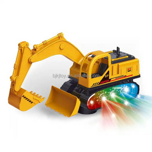 Children's Electric Excavator Toy Light Music Simulation Universal Wheel Engineering Truck Model Toy Up And Down Swing